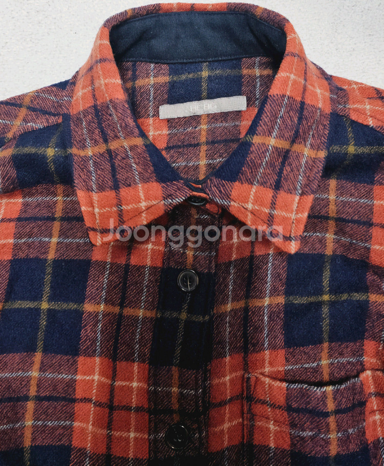 BCBG 체크셔츠 여성 모직 롱셔츠--5