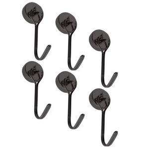 네오디뮴 강력 자석 후크 걸이 6개 세트 블랙 다용도