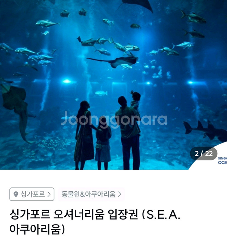 싱가포르 오셔너리움 입장권 (S.E.A. 아쿠아리움)--1