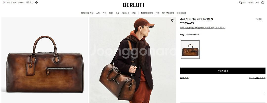 벨루티 주르 오프 레더 트래블백(여행가방)--4