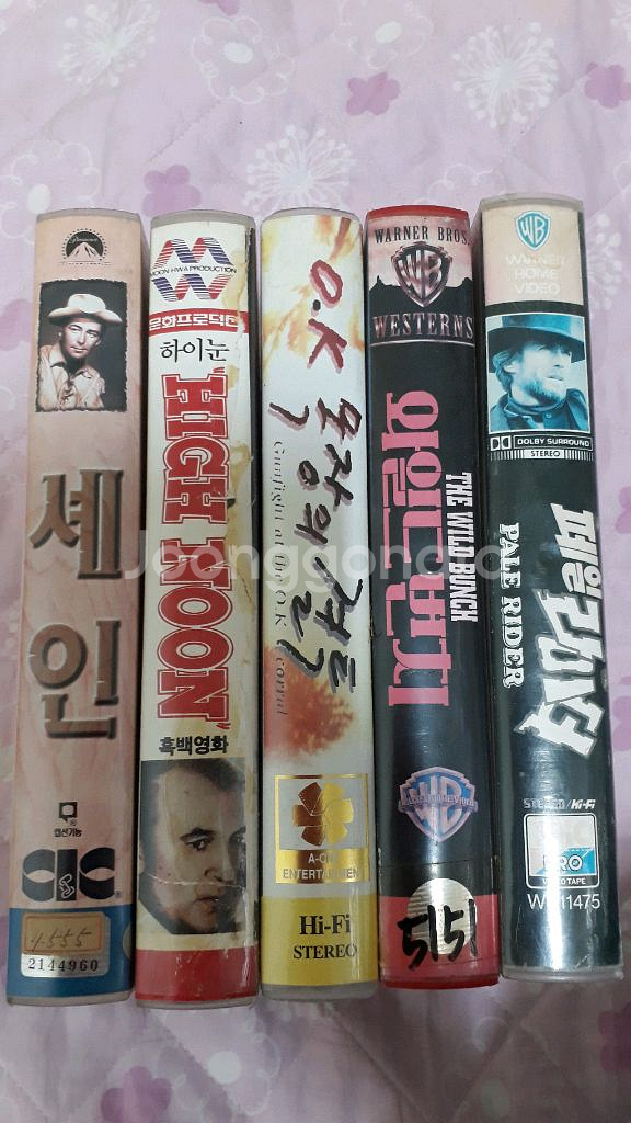 판매)비디오테입- 알란랏드 셰인등 고전서부극4매--0