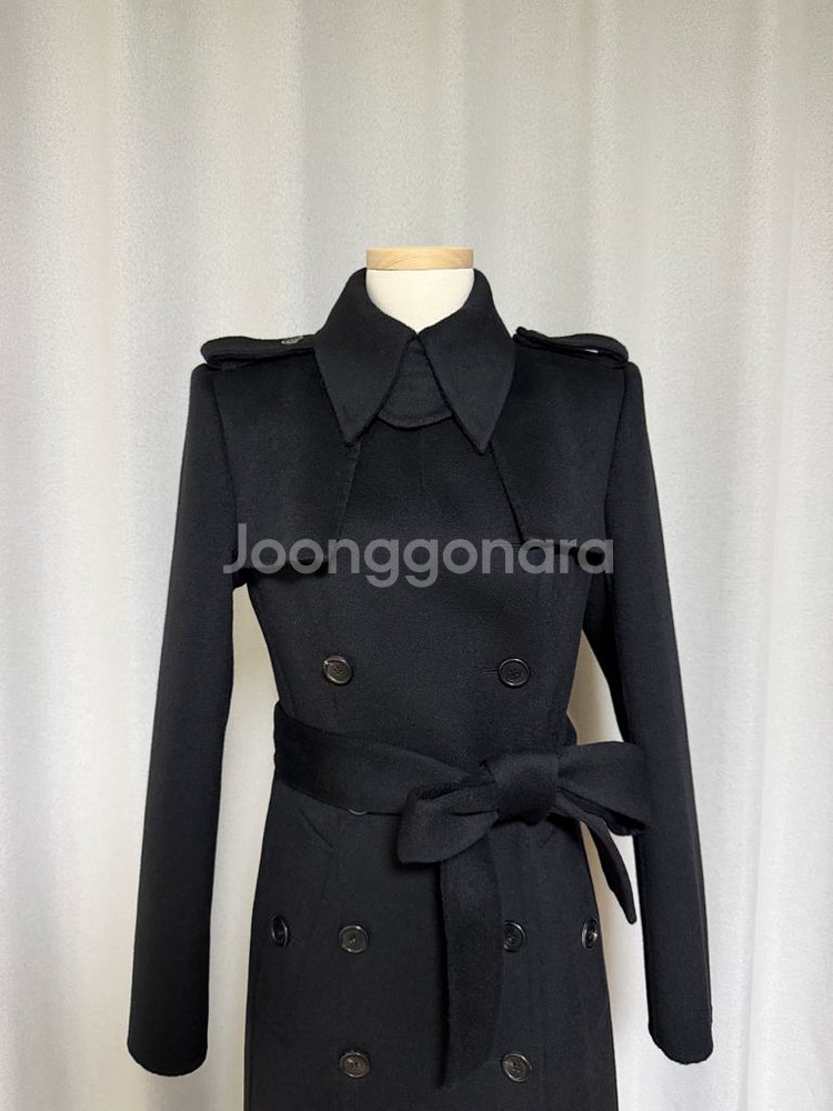 아보아보 캐시미어 울 소재 맥시 트렌치 코트 (블랙)--0
