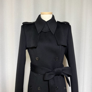 아보아보 캐시미어 울 소재 맥시 트렌치 코트 (블랙)