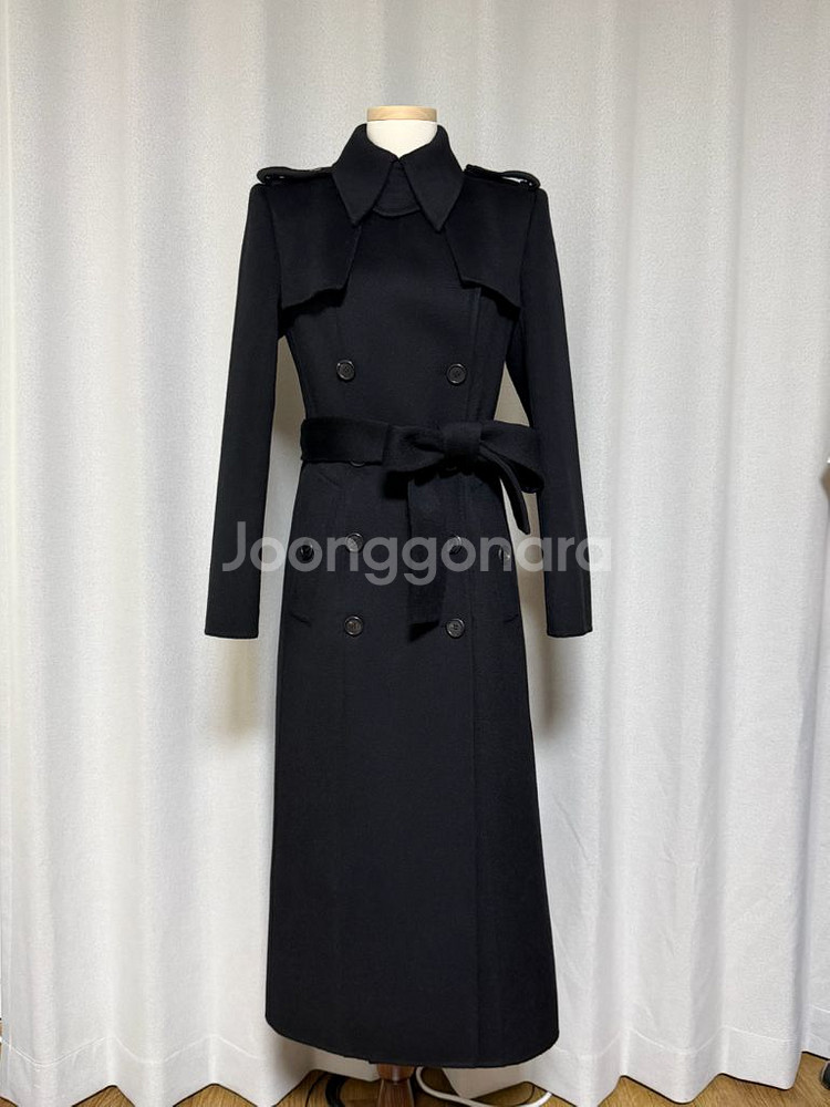 아보아보 캐시미어 울 소재 맥시 트렌치 코트 (블랙)--1