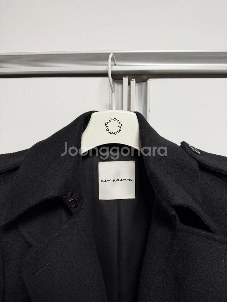 아보아보 캐시미어 울 소재 맥시 트렌치 코트 (블랙)--4