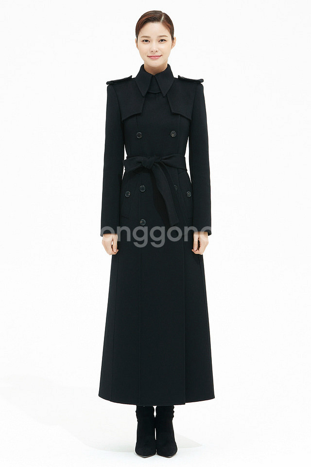 아보아보 캐시미어 울 소재 맥시 트렌치 코트 (블랙)--5