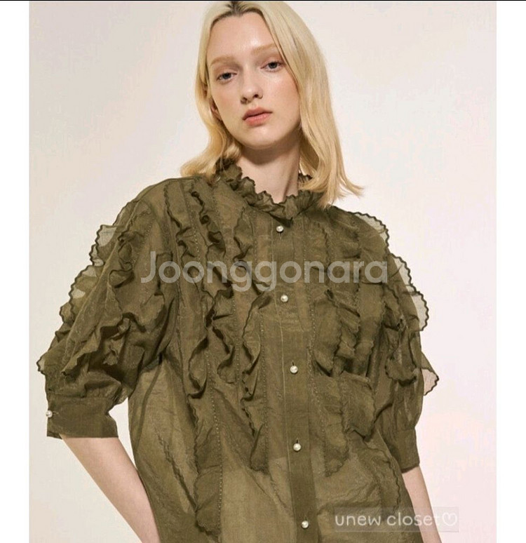 랑방 블라우스 모조에스핀 샤틴 한섬 쥬크 마인 타임--2