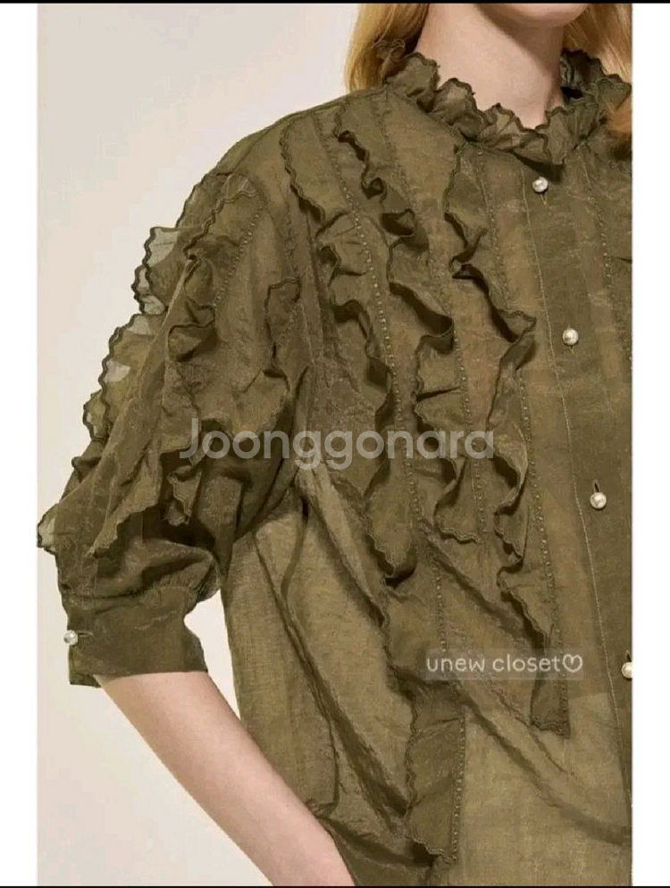 랑방 블라우스 모조에스핀 샤틴 한섬 쥬크 마인 타임--4