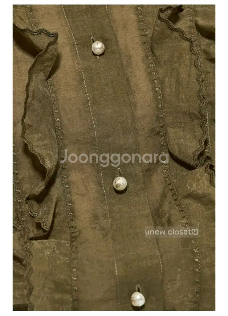 랑방 블라우스 모조에스핀 샤틴 한섬 쥬크 마인 타임--6