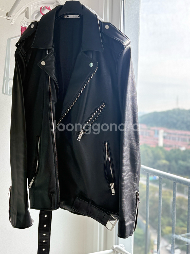 ZARA 자라 리얼레더 라이더 가죽 자켓--0
