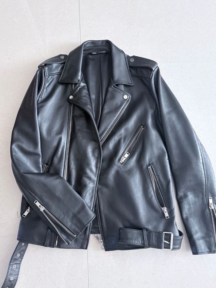 ZARA 자라 리얼레더 라이더 가죽 자켓 이미지