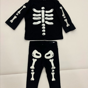 할로윈 아기 해골 의상 세트