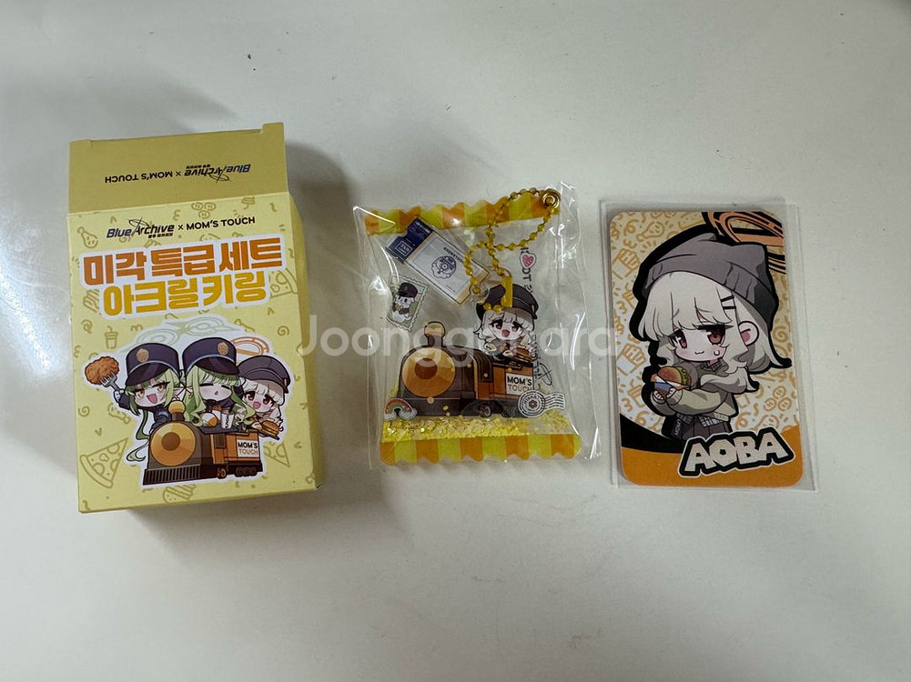 블루아카이브 x 맘스터치 아오바 키링 포카 쿠폰--0