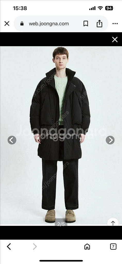 타임옴므 구스 다운 패딩 코트 100--0