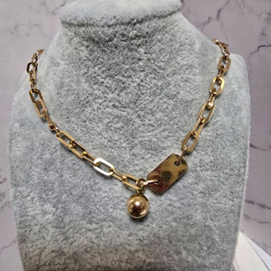 18k 핑크골드 볼스틱 클립 목걸이