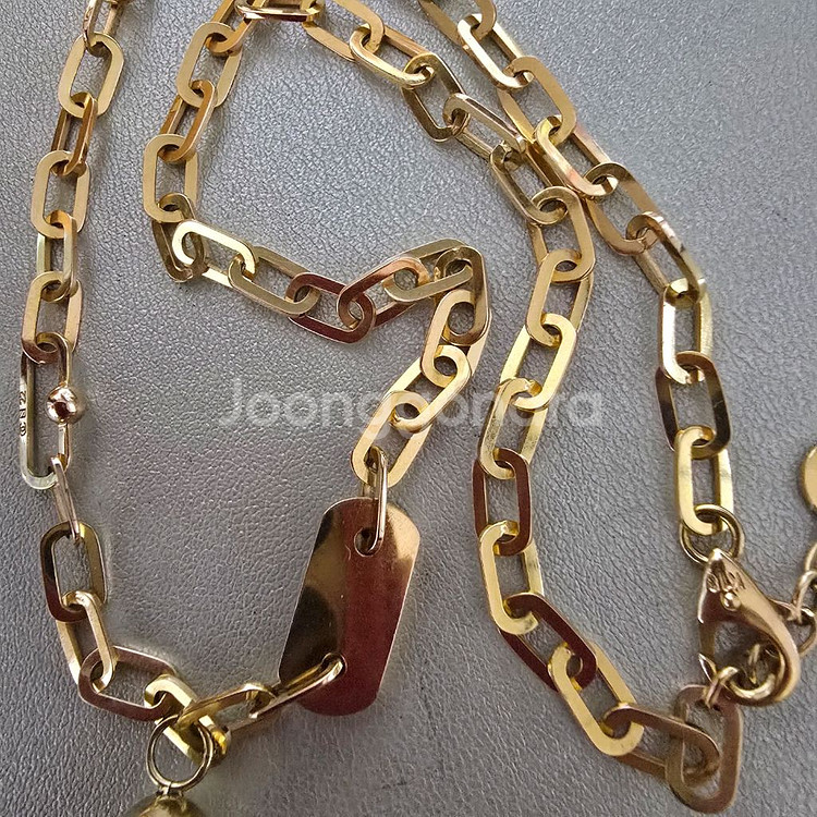 18k 핑크골드 볼스틱 클립 목걸이--5