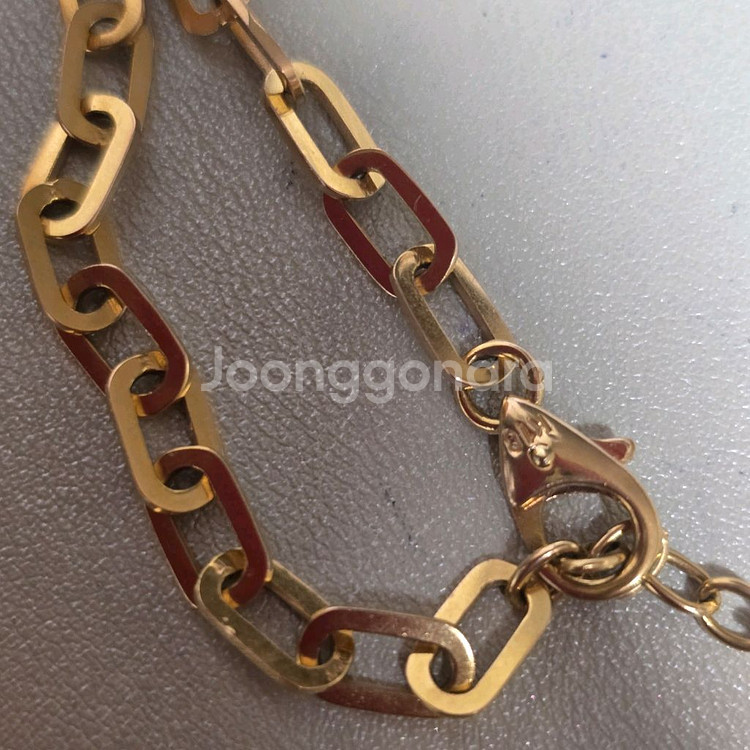 18k 핑크골드 볼스틱 클립 목걸이--6