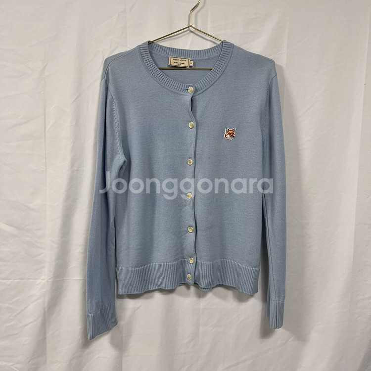 메종키츠네 폭스 헤드 패치 라운드넥 가디건--0