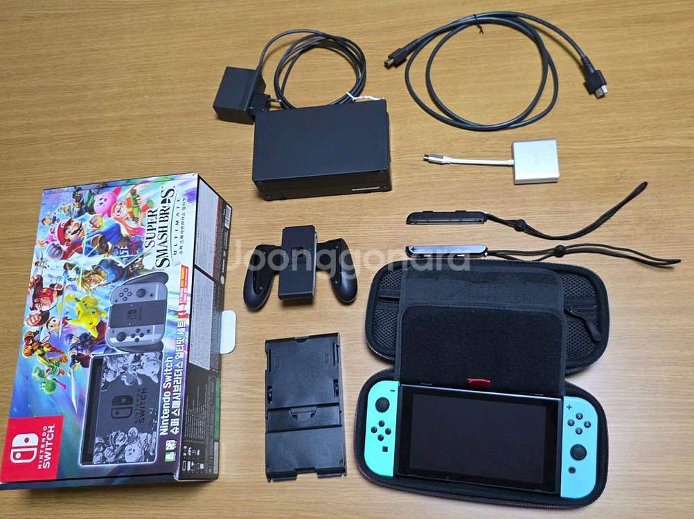 (구형)닌텐도 스위치 풀박스 + 미니독및 악세사리--0