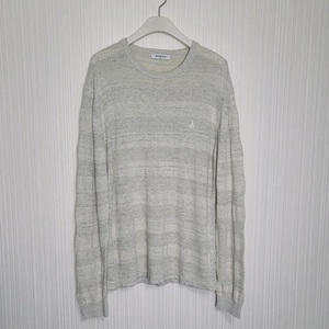 110_빈폴 리넨블랜디드 니트 패턴 단가라 오트밀