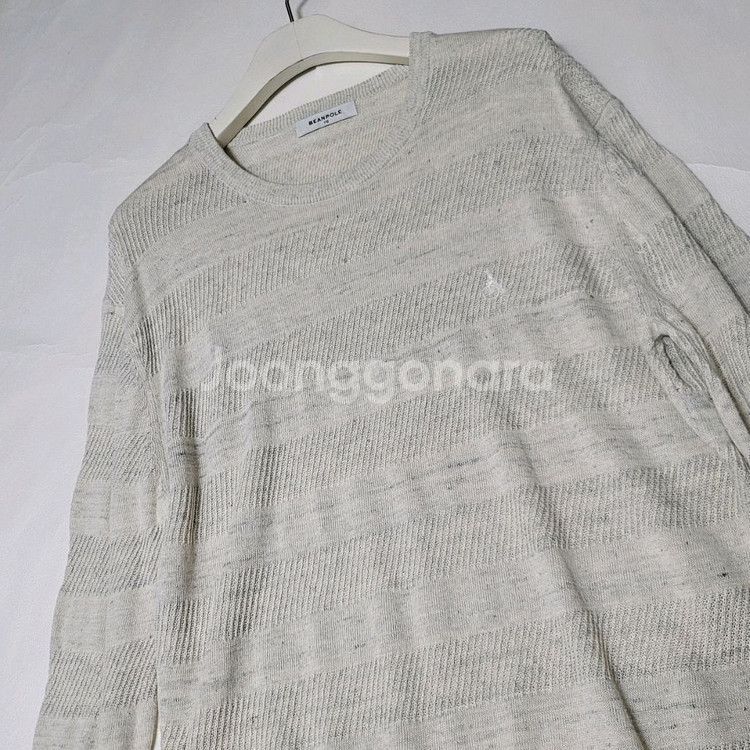 110_빈폴 리넨블랜디드 니트 패턴 단가라 오트밀--4