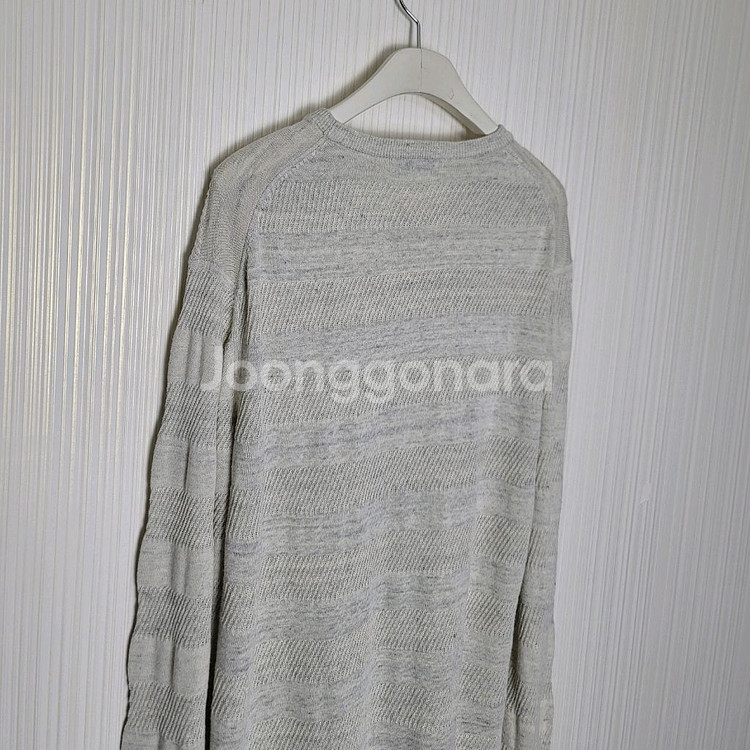 110_빈폴 리넨블랜디드 니트 패턴 단가라 오트밀--3