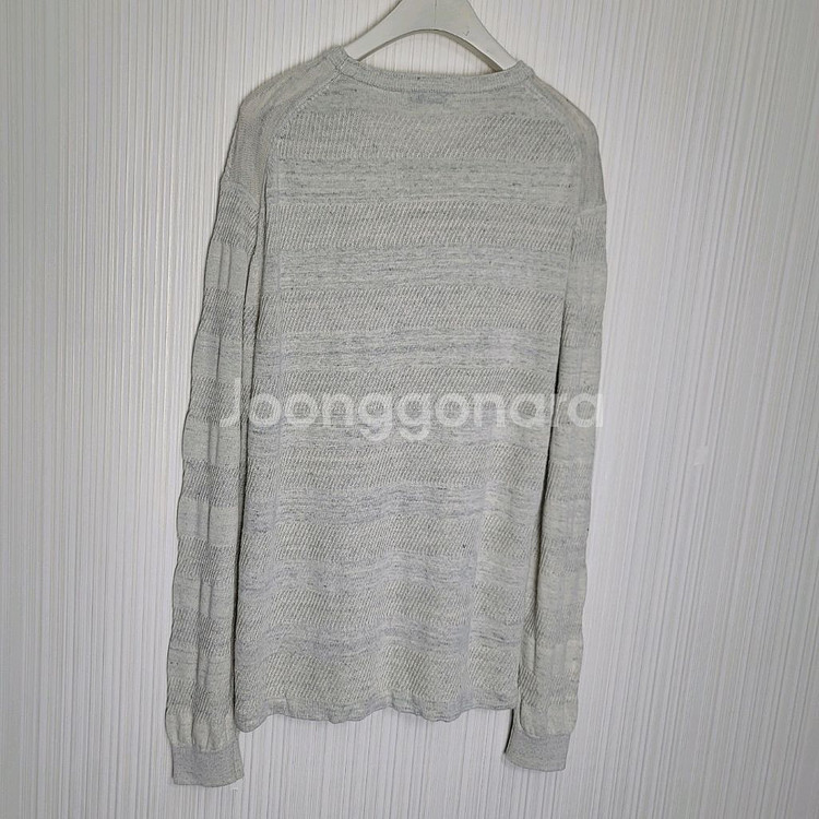 110_빈폴 리넨블랜디드 니트 패턴 단가라 오트밀--2