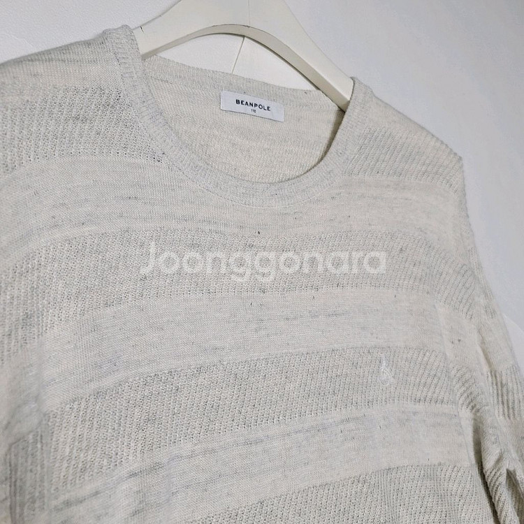 110_빈폴 리넨블랜디드 니트 패턴 단가라 오트밀--5