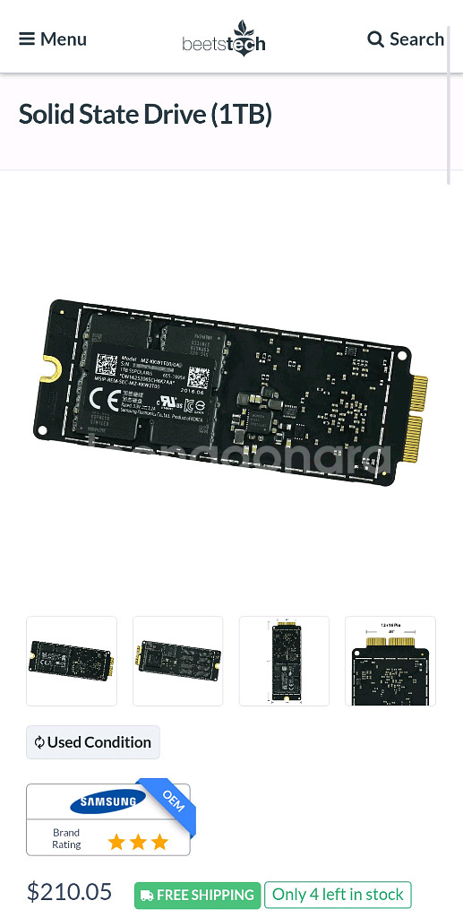 애플 iMac / MacBook Pro 전용 NVMe--0