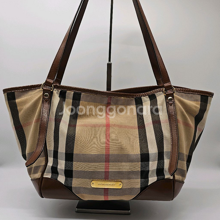 정품 버버리 캔버스 캔더버리 숄더백--2