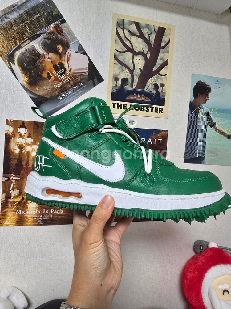 나이키 X 오프화이트 에어포스 1 미드SP래더파인그린--1