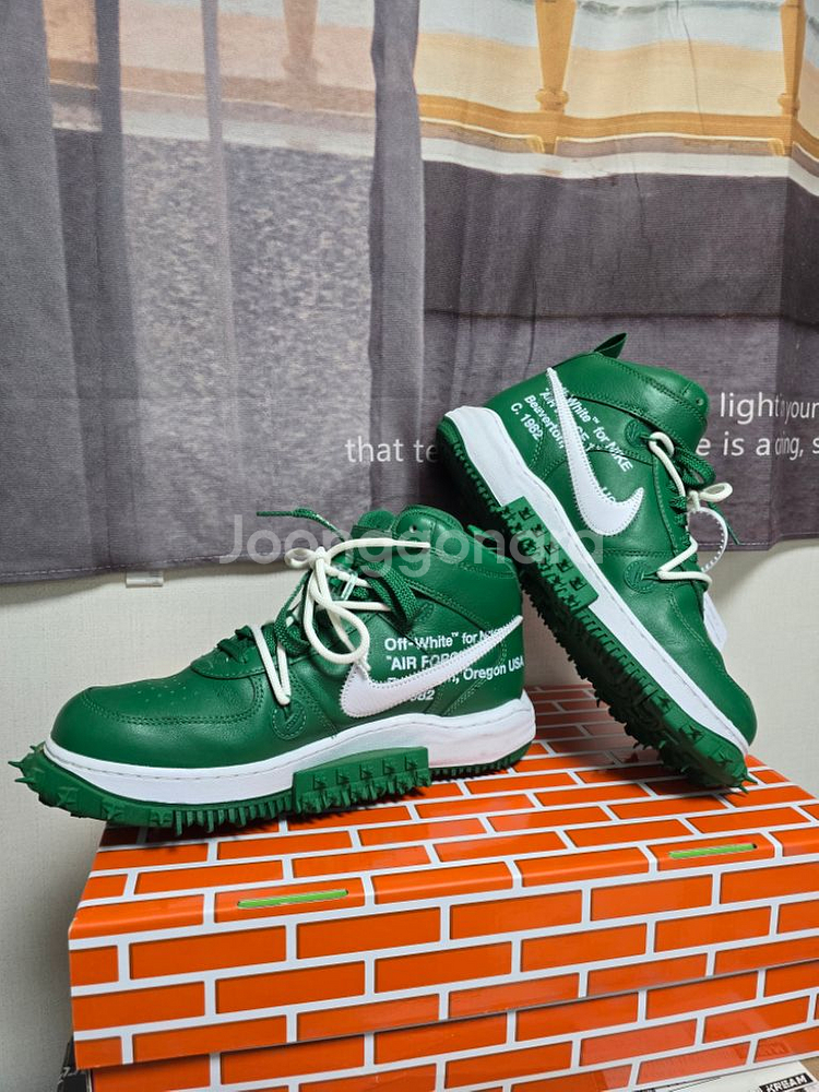 나이키 X 오프화이트 에어포스 1 미드SP래더파인그린--3