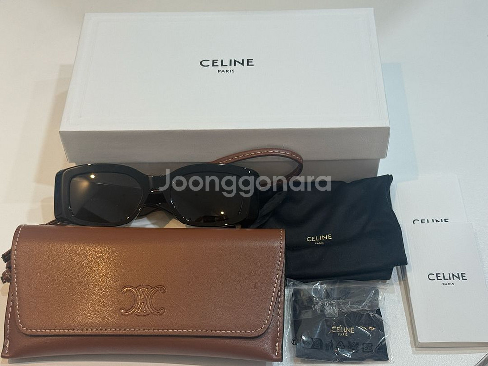 셀린느 트리옹프 XL 선글라스 블랙--1