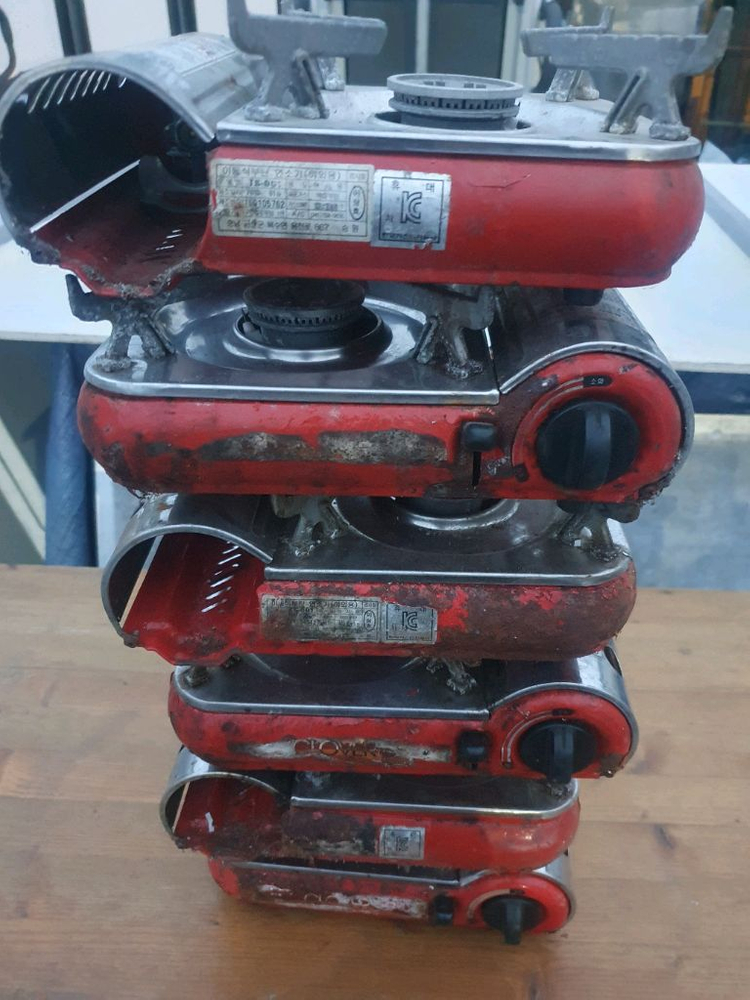 상태 메롱한 녹슨 미니부르스타 휴대용가스렌지 6개--1