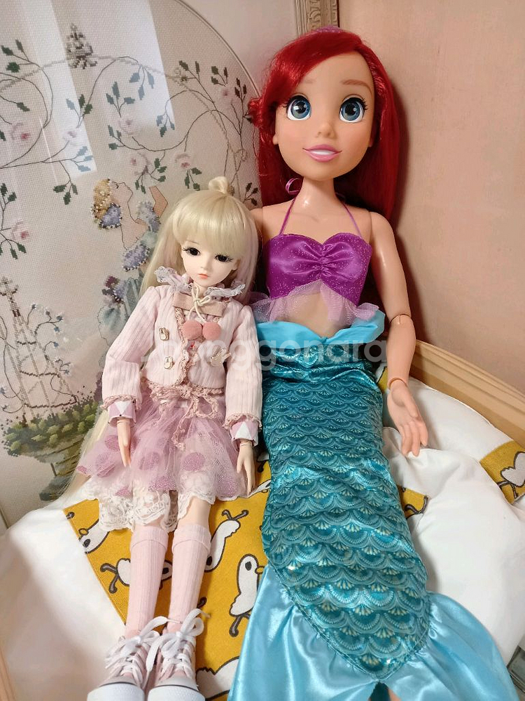 (택포)정품 디즈니 인어공주 에리얼 30주년기념/ 구체관절인형/ 베이비돌--4