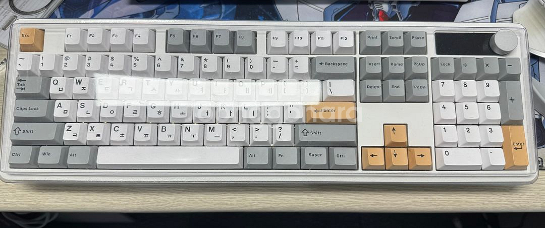 프리플로우 ak74 로즈우드축(리니어) 무선 기계식 키보드--0