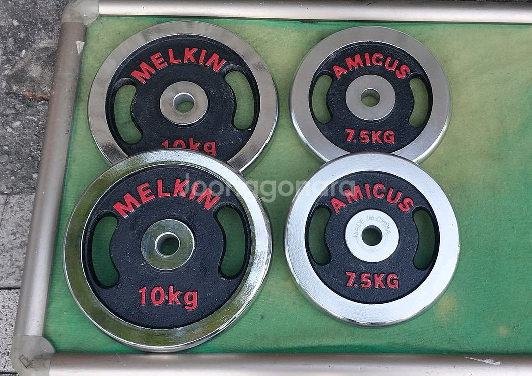 (중고)아놀드형 따라잡기 바벨원판 팝니다(35kg)--0