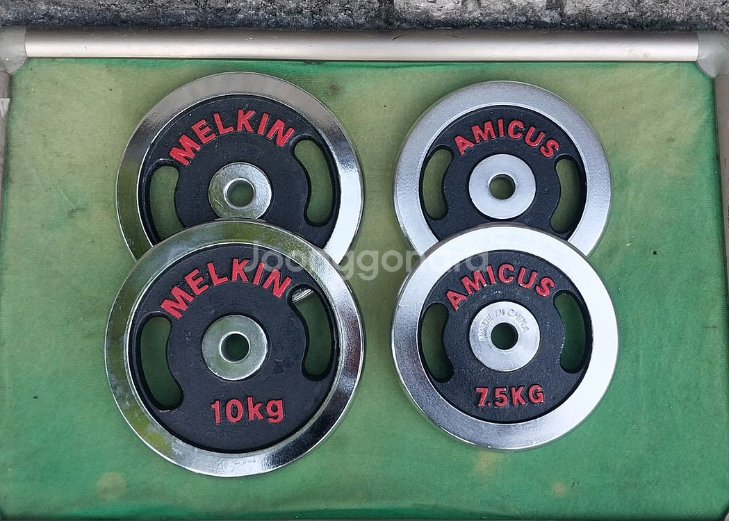 (중고)아놀드형 따라잡기 바벨원판 팝니다(35kg)--2