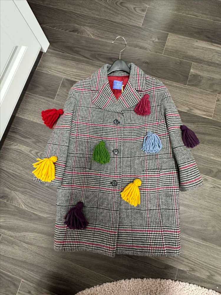 Stella Jean kids 태슬 체크 코트--1