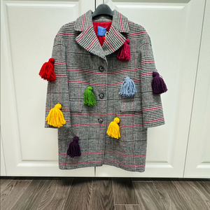Stella Jean kids 태슬 체크 코트