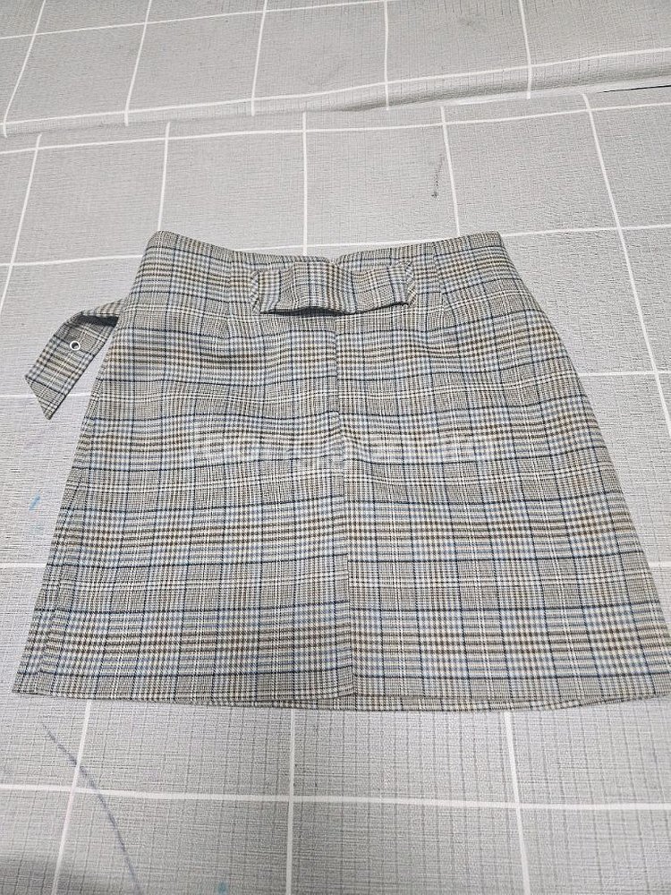 체크 미니 스커트 55사이즈--1