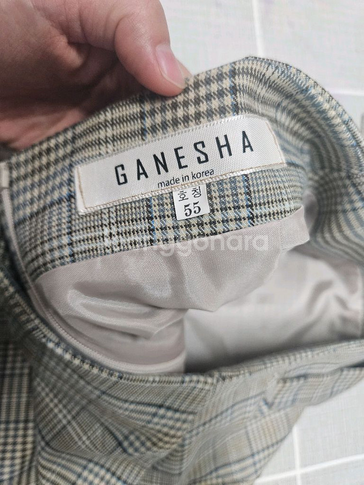 체크 미니 스커트 55사이즈--4