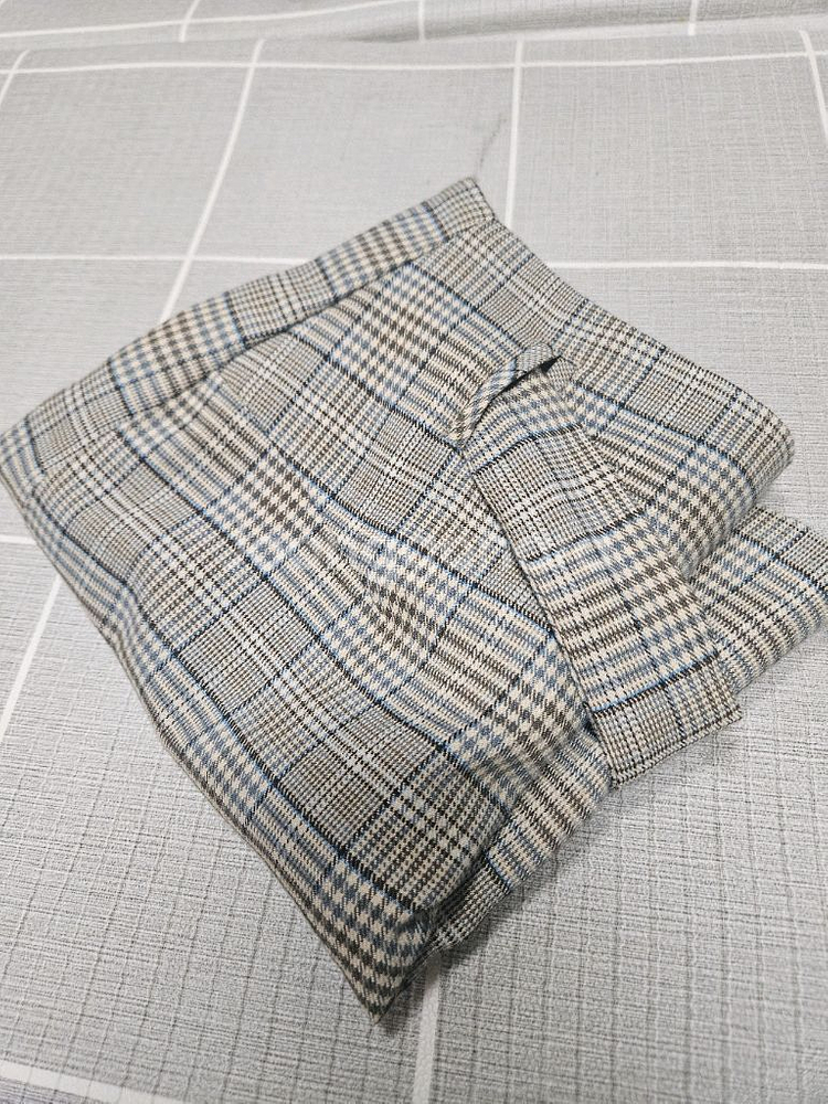 체크 미니 스커트 55사이즈--5