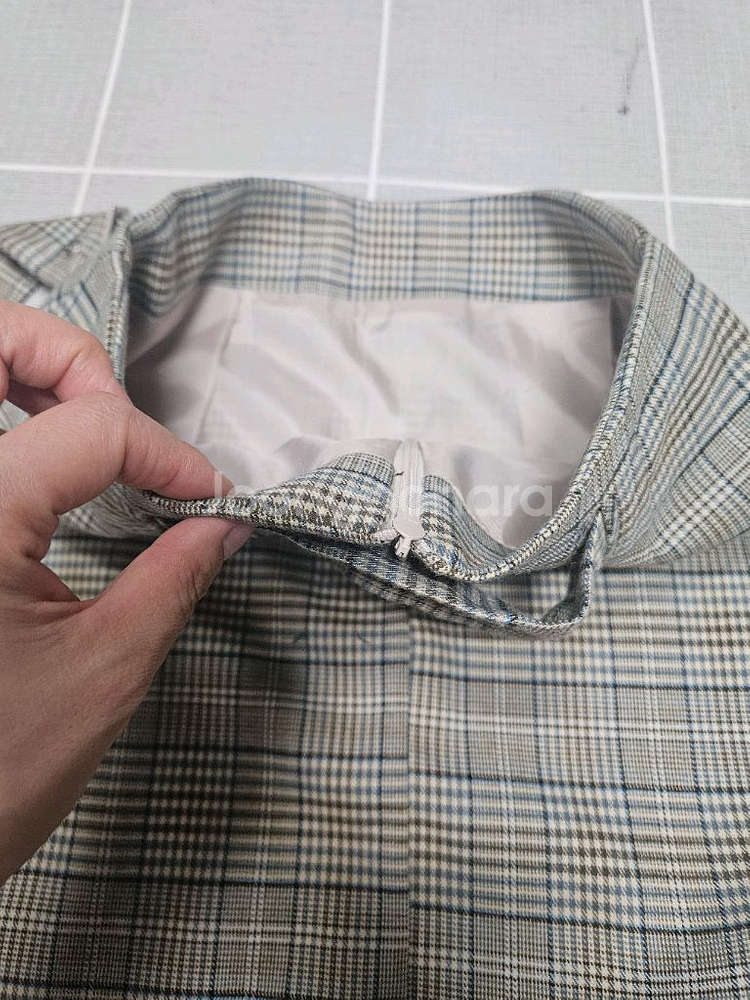 체크 미니 스커트 55사이즈--3