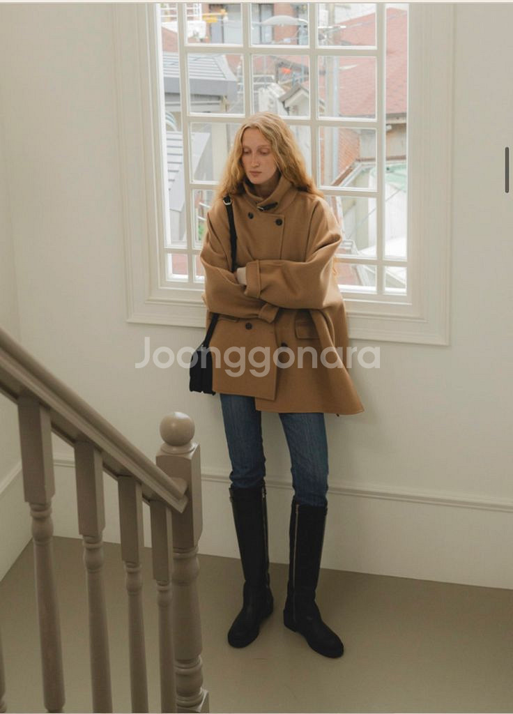 유메르 모엘 캐시미어 더블 코트 카멜 15프로 할인--0