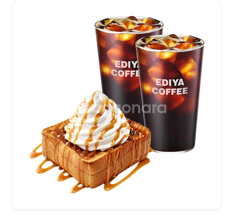 이디야 아메리카노 2잔 허니카라멜 브레드--0