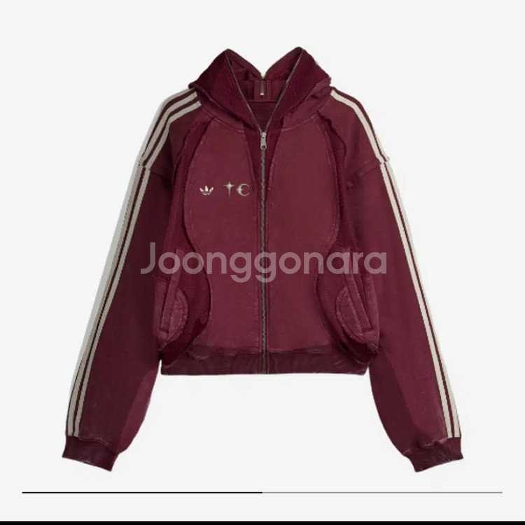 아디다스 x 떠그 클럽 스웨트 후드 집업 마룬 3xl--0