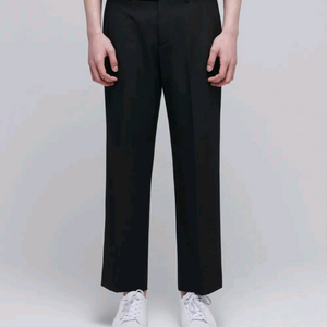 [무신사스탠다드] 와이드 크롭 슬랙스 블랙 28