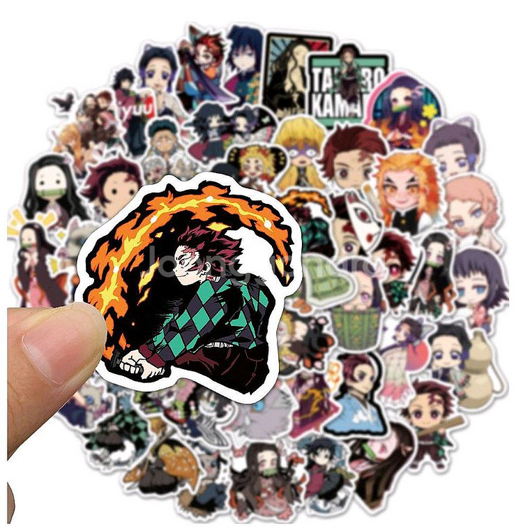[귀멸의칼날] 데칼 캐릭터 스티커 50장세트--3