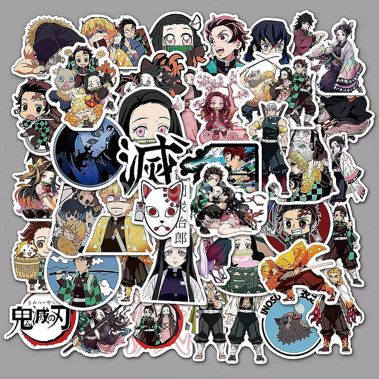 [귀멸의칼날] 데칼 캐릭터 스티커 50장세트--4